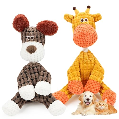 Ufdeoton 2 Stück Hundespielzeug Unzerstörbar 2025 New Spielzeug Hunde Dog Toys Hundespielzeug Quietschend Welpenspielzeug für Kleine Mittelgroße und Große Hunde
