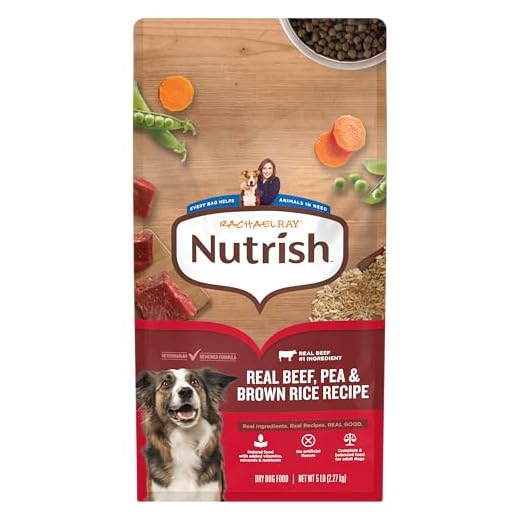 Nutrish Rachael Ray Adult Dry Dog Food Real Beef, Pea & Brown Rice Recipe, 5 lb. Bag