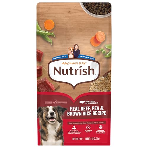 Nutrish Rachael Ray Adult Dry Dog Food Real Beef, Pea & Brown Rice Recipe, 5 lb. Bag