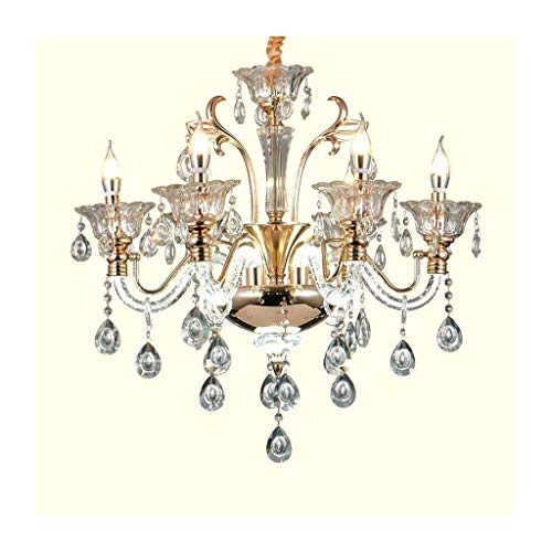 Lustre européen bougies cristal E14 plafonnier lumière chaude salon