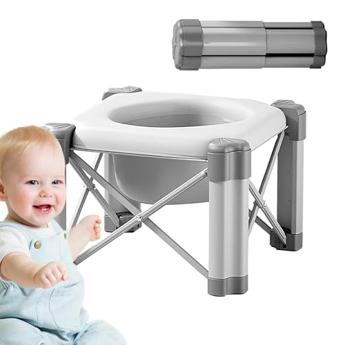 Uoqpty ポータブルトイレシート、幼児用トラベルトイレシート, ポータブル幼児用便座幼児用トイレトレーニングトイレ 収納バッグ付き, トイレトレーニングトイレ、屋内および屋外で使用できる旅行に優しい滑り止め安定した便座