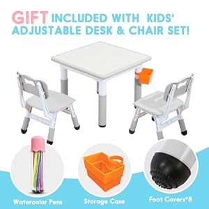 Kids Table and Chair Set, Adjustable Kids Table, Toddler Non-Slip Table Legs&Organizer Graffiti Desktop Suitable for Kids Table and Chairs Ages 3-12 Kids Table and Chair Set Adjustable Kids Table Toddler Non Slip Table LegsOrganizer Graffiti Desktop Suitable for Kids Table and Chairs Ages 3 12