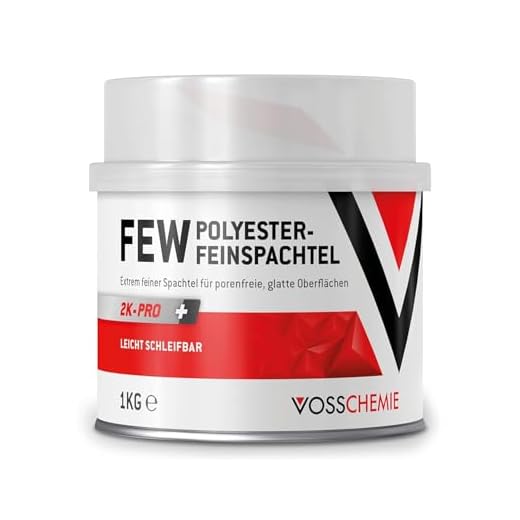 Vosschemie FEW Feinspachtel 1.000g - 2K Polyesterspachtel für die professionelle Anwendung im DIY und Handwerk