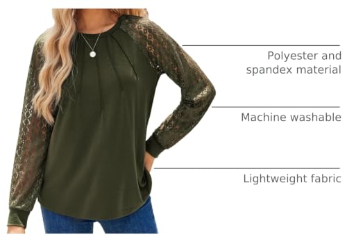 Image of HOTOUCH Women's Lace Long Sleeve Spring Dressy Casual Business Work Trendy Shirts