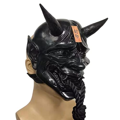 Masque Prajna démon japonais en résine 3D pour déguisement d'Halloween
