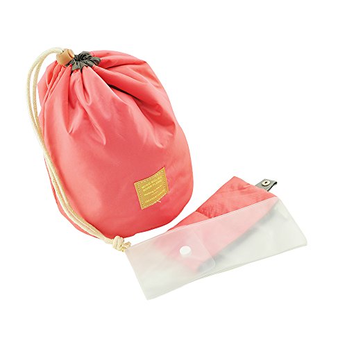 Barril Bolsa de cosméticos, scenstar organizador espacioso cosméticos bolsa, bolsa de almacenamiento de maquillaje + bolsa de PVC transparente viaje esencial bolsa azul/rojo maquillaje bolsas rosa