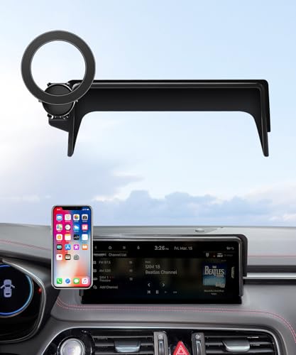 MaserWeller Car Phone Holder for 2022-2025 Genesis G70 Accessories 10.25-Inch Screen Fixed Clip 360 Rotation Phone Mount Compatible with MagSafe Cell Phone Holder Does Not Affect Air Vent