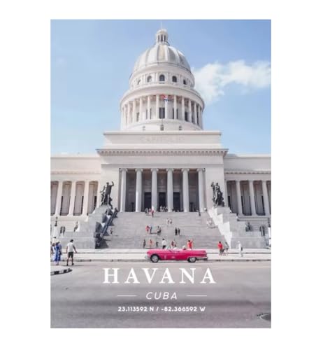 Affiche Cuba voyage moderne en toile de 50x70cm sans cadre