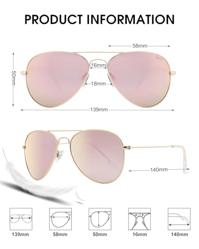 Image of Joox Aviator Sunglasses for Men Women,Polarized UV 400 Protection Lens with Metal Pilot Frame Unisex
