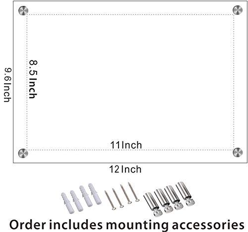 Cq Acrylic 8.5X11 Clear Acrylic Wall Mount Floating Picture Frame A4 Letter Size Photo For Document Certificate Sign Display -Double Panel #TOP1