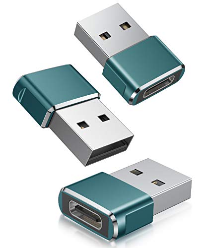 USB C Female to USB Male Adapter (3 Pack),Type C to USB A Charger Cable Adapter for iPhone 11 12 Pro Max,Airpods iPad,Samsung Galaxy Note 10 20 S20 Plus S20+ 20+ Ultra,A71 5G,Microsoft Surface Duo