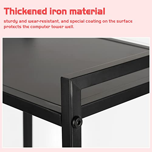 Liitrton Computer Tower Stand, 2-Tier Cpu Stand Pc Stand With Lockable Wheels Under Desk For Office Home (L) #TOP4