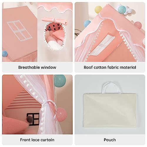 Evying ZP-03 Kids Play Tent Children'S Tent Indoor Princess Girl Castle Game House Household Small House Outdoor Toy House With A String Of Star Lights thumb #4