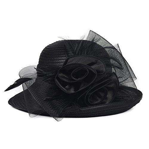 Original One Women's Classic Cloche Church Hat for Derby Day Kentucky Horse Racing (Black)