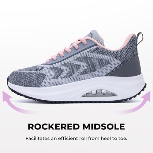 Image of SURRAY Women's Wide Width Walking Shoes - Plantar Fasciitis Arch Support Orthotic Sneakers, Comfortable Tennis Shoes for Casual Gym Workout US Size 6-11