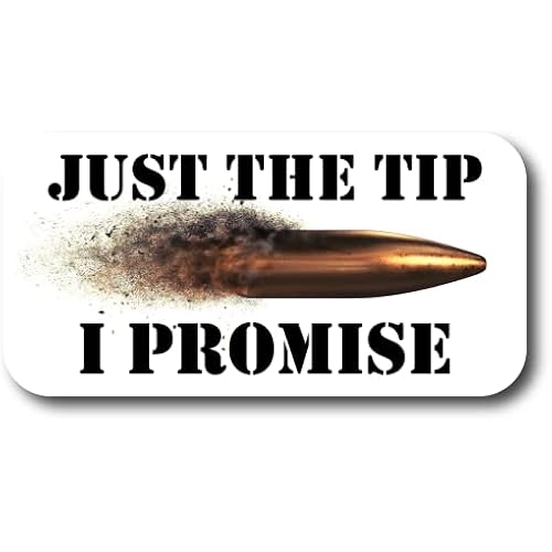 Bullet Just The Tip I Promise Vinyl Decal Sticker Car Truck Van SUV Window Wall Cup Laptop 2-Pack 5.5 Inch Bumper Stickers Funny Fun Decals