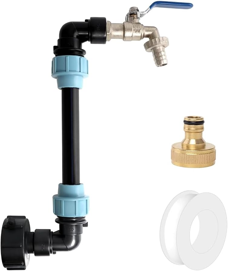 IBC Tank Accessories IBC Gooseneck Outlet Tap for Rainwater Tank Water Barrels IBC Container Adapter for Water Tank