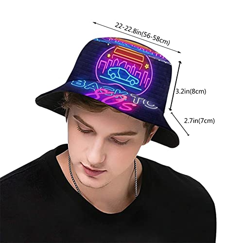 Back To The 80S Neon Retro 1980S Fashion Bucket Hat Fishing Hats Summer Travel Beach Sun Uv Protection Packable Fisherman Cap For Men Women Teens #TOP2