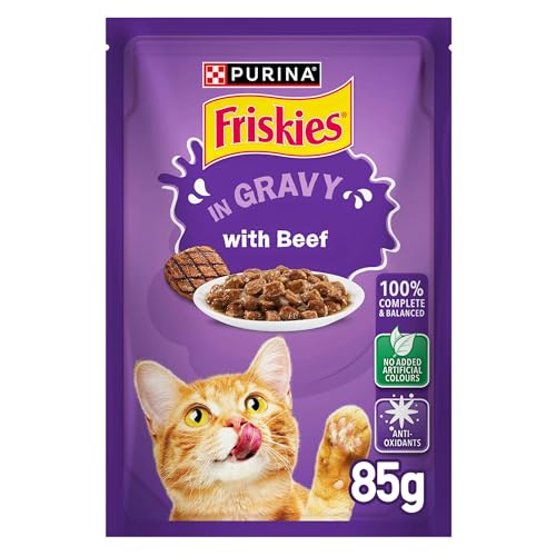 Purina Friskies Beef Chunks in Gravy Wet Cat Food, 85g