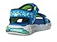 Skechers Babyjungen Mega-Splash 4K Flache Sandale, Blue/Lime