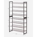 SONGMICS Shoe Rack, 8-Tier Shoe Organizer, Metal Rack for Garage, Set of 2, 4-Tier Stackable Shelf, with Adjustable Flat or Angled Shelves, 32-40 Pairs, Bronze ULMR08A - Image 3