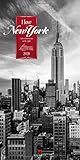  I love New York 2020, Wandkalender in Schwarz-Weiß im Hochformat (33x66 cm) - Städtekalender / Literaturkalender mit Zitaten mit Monatskalendarium (Literarische Reihe)