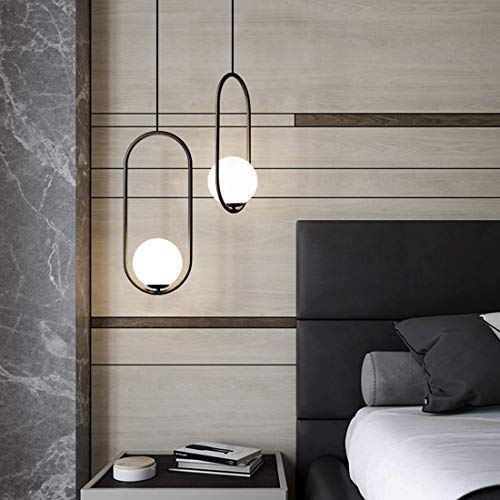 Fulesi Modern Matte Black Globe Pendant Light 1-Light Glass Ceiling Hanging Lighting Fixture For Kitchen Island Living Room Dining Room #TOP3