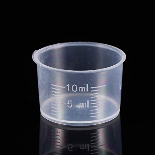 Toyandona Disposable Measuring Cup Set Pack Of 100 Clear Cups Plastic Measuring Cups 10Ml Transparent Paint Mixing Cups Thickened Measuring Cups #TOP1