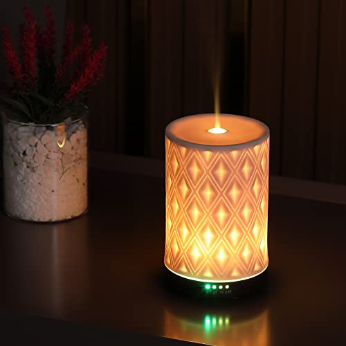 Chanhyer Ceramic Essential Oil Diffuser Cool Mist Humidifier 120Ml Aromatherapy Diffuser With 7 Colors Lights Waterless Auto Off For Home Office Room. #TOP6