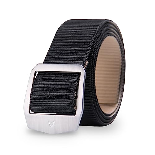 Nylon Tactical Military Men's Belt - Adjustable Titanium Buckle, Green, 41.34-53.15 inches