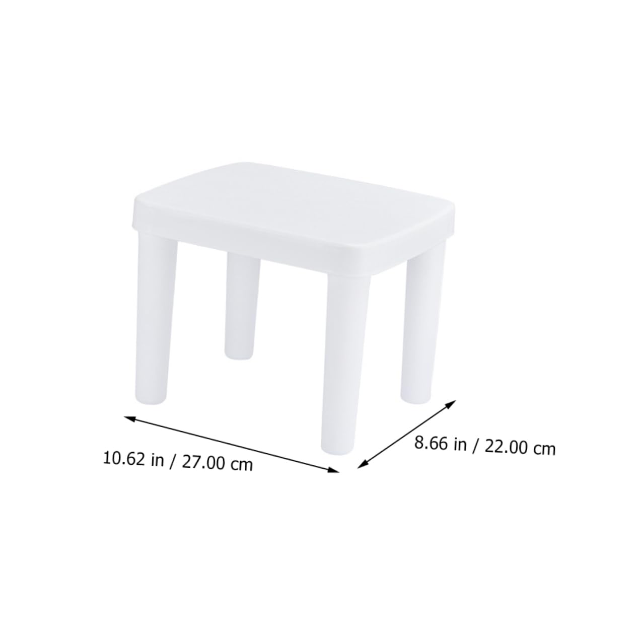 Mobestech Taburete Diseño Reforzado para Niños Antideslizante bajo de Plástico Blanco Adecuado para Baño y Habitación Interior
