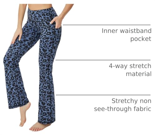 Image of BUBBLELIME Women Out Pockets High Waist Bootlegs Tummy Control Yoga Flared