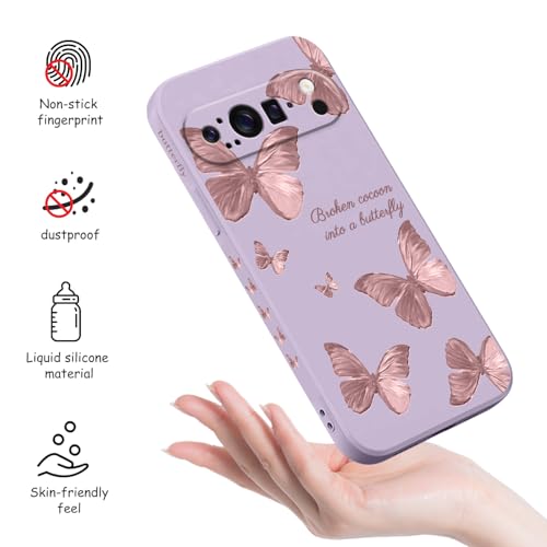 Protégez sans alourdir : coque Google Pixel 9 Pro 6,3" papillon violet fine - 4