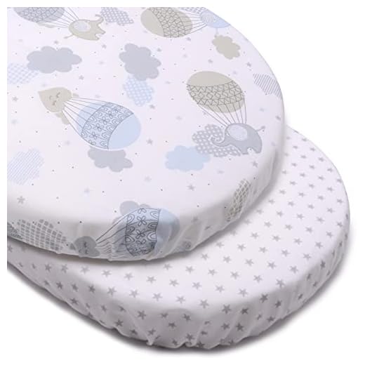 PEKITAS Drap de lit 75 x 33 cm 72 x 33 cm réglable pour matelas nacelle/poussette/poussette pour garçons et filles avec élastique pour Julius Zöllner, Träumeland, Alvi