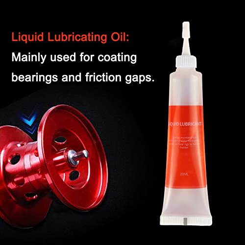 EDSRDUS Fishing Reel Care Combo Kit Ball Bearing Oil & Gear Grease Freshwater & Saltwater All Type Fishing Reels Spinning Baitcasting Trolling Fly Fishing Ice Fishing Reels 0.64OZ (20ml) x2 Pack