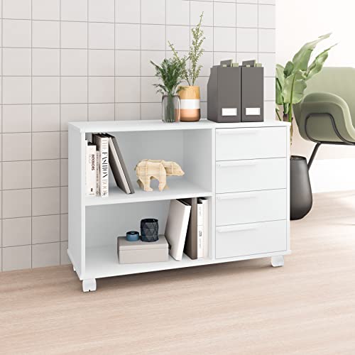 Gaveteiro 4 Gavetas 2 Nichos - Branco - BRV Móveis, Modelo: AMZ 33-06