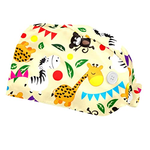 Casquettes de Travail pour Hommes Femmes Chapeaux Bouffants Animaux Singe Girafe
