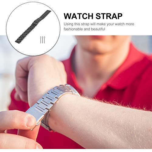 VILLCASE Preto Compatível para Galaxy Relógio 3 Faixa De Relógio de Metal Relógio Pulseira de Tiras