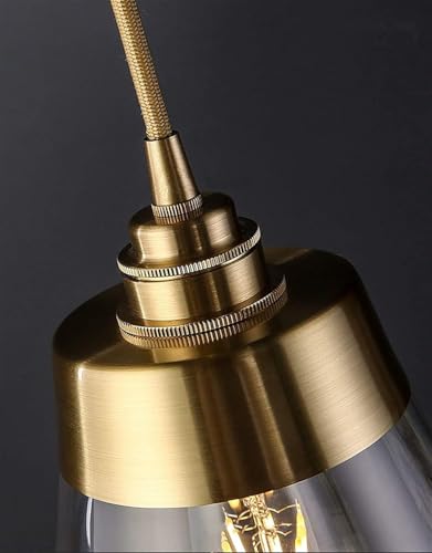 Lampe suspendue E27 en verre transparent réglable pour table à manger et escalier - 6