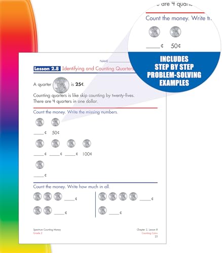 image for Spectrum Counting Money 2nd Grade Workbook, Math Book for Kids Ages 7 