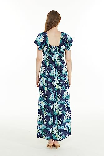 Image of Family Matching Hawaiian Clothes, Orchid Breeze Navy | Lightweight 100% rayon • Family matching outfits • Beach vacations • Luaus • Cruises • Family photos