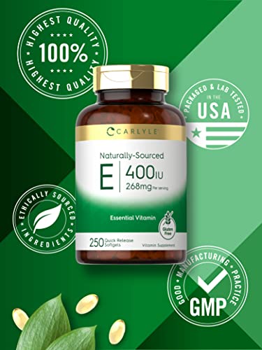 Carlyle CL19733 Vitamin E 400 Iu Softgels | 250 Count | Naturally Sourced thumb #4