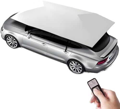 Paraguas automático para auto con control remoto, toldo 2 en 1, se pliega en 8 segundos, sombra portátil, protección UV, cubierta impermeable para SUV y sedán, estacionamiento al aire libre, instalación fácil, diseño a prueba de viento