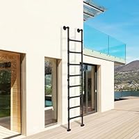 8-stufige von der Wand zum Boden montierte Etagenbettleiter, robuste Ausstiegsleiter für Kellerfensterschacht, Kletterleiter für Dachboden, Schlafsaal, Deck, Wohnmobil Tragkraft 150kg, 240cm /8FT