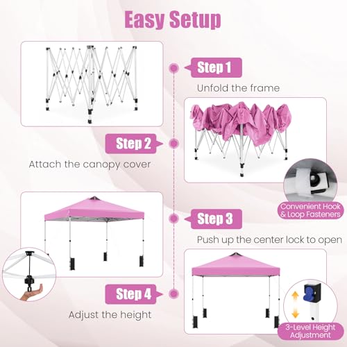Image of Tangkula 10 x10 Ft Pop Up Canopy with Center Lock