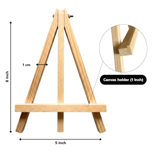 Image of Grandink A-Frame 8 Inch Screw Wooden Easel 12mm (Set of 10) | Adjustable tabletop easels , ideal for painting, photos, signs, crafts, kids & students.