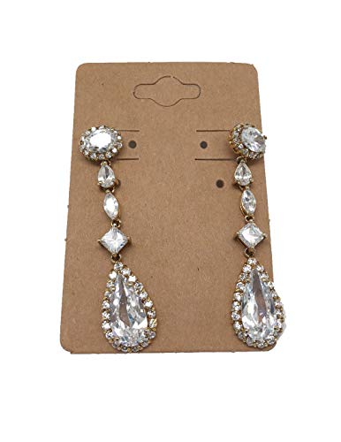 Image of 500-Pack 2x3 Pre-Punched Hanging Jewelry Earrings Display Cards (Brown Kraft Paper, Medium)