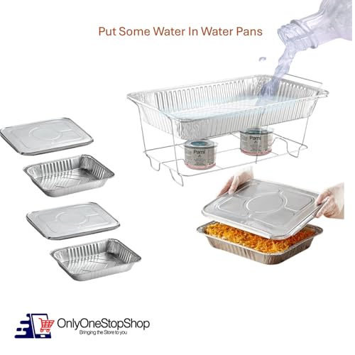 Nicole Fantini 36 Piece Party Buffet Serving Kit Includes Chafing Kits and Serving Utensils For All Types Of Parties And Events | Disposable Party Set Including Handy Lighters