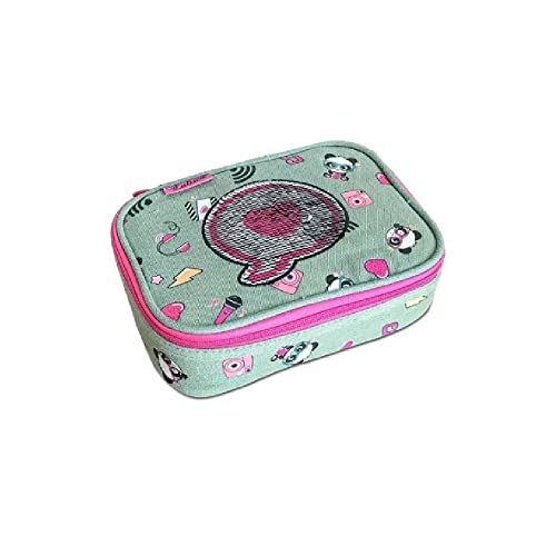 Estojo Luluca Paetê Muda Estampa Cinza