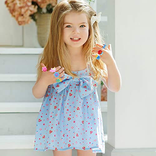 50 Pcs Little Girl Jewelry Rings Birthday Gifts- Kids Pretend Play And Dress Up Jewelry Rings For Girls 3-12 Year Old Festive Gift | A Variety Of Rings Styles Easter Basket Stuffers Party Favors #TOP3